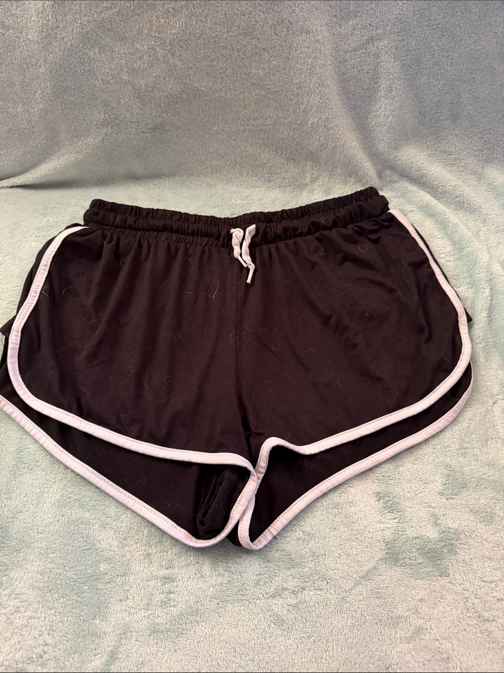 Black Women's Dolphin Shorts with White Trim